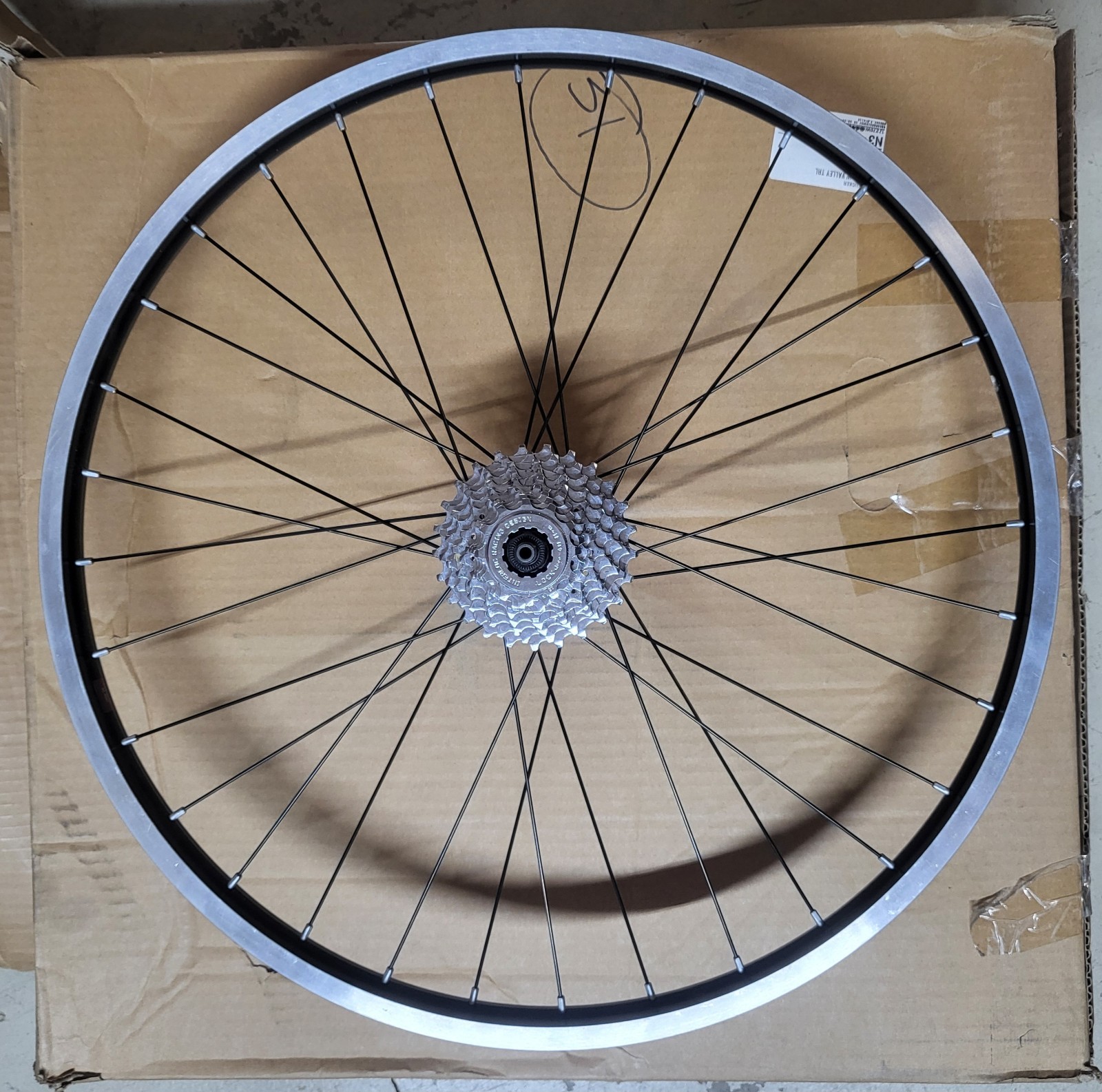 Trek 24" Rear Wheel, Clincher, QR, Centerlock Disc 8/9/10-spd schrader valve 