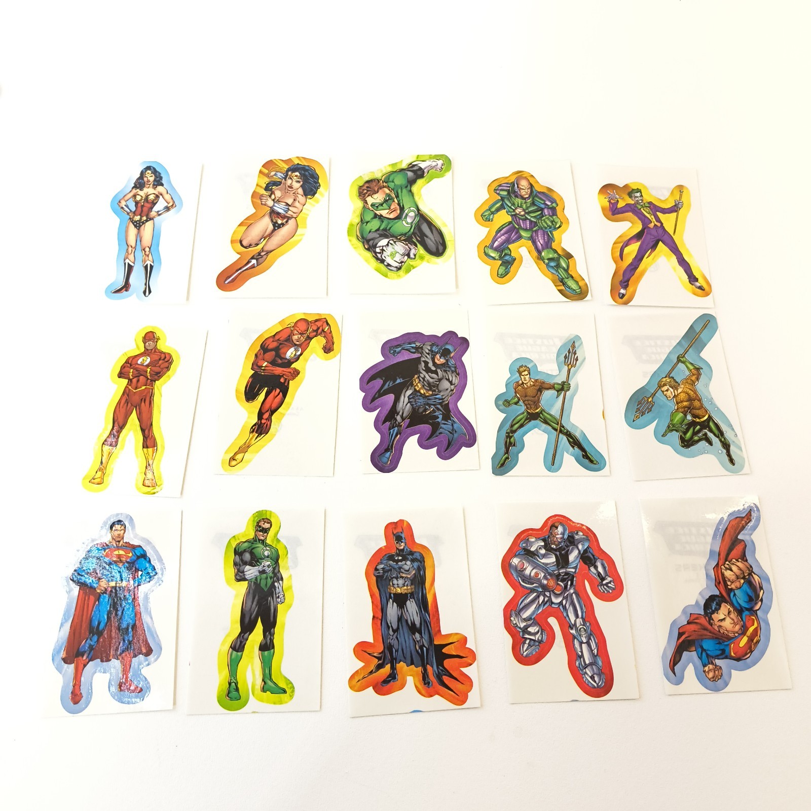 Vintage Justice League vending machine stickers superman batman Die Cut 15/15