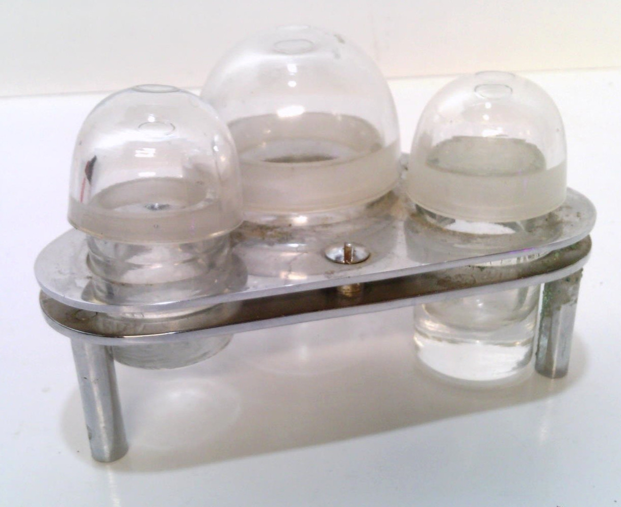 ✅  VINTAGE~KERR ~STAINLESS STEEL AND GROUND GLASS~Apothecary Bottle~Very Rare