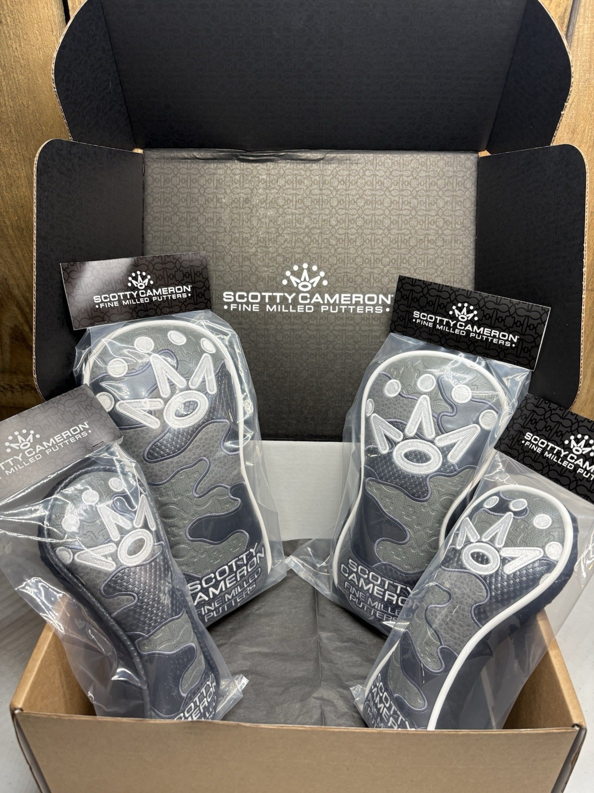 NEW Scotty Cameron Camo crown Collage Headcover (FULL SET OF 4) Club Member