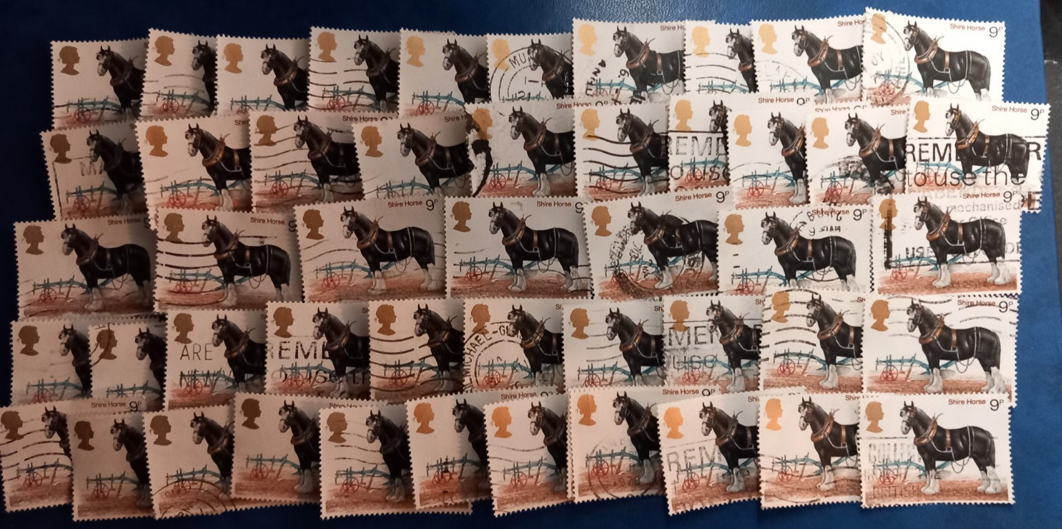 100~9p~Multicoloured~GB~Commemoratives~ Stamps~off paper~Crafting~Collect