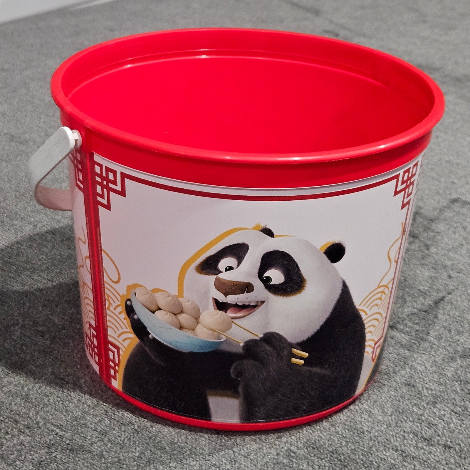 Kung Fu Panda 4 Movie Theater Popcorn Bucket Plastic Tub Po Dragon Warrior Red