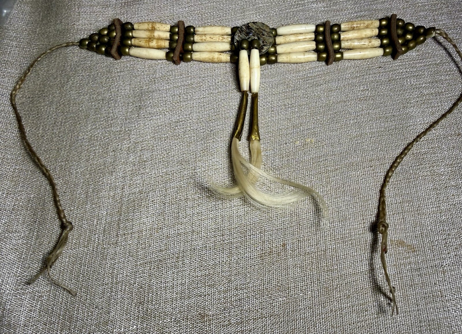 Native American Hand Made Beaded & Bone Choker