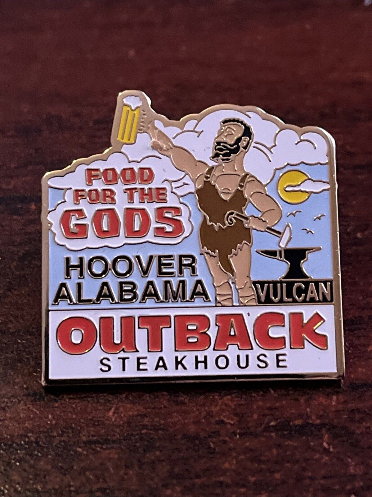 Outback Steakhouse “Food For The Gods” Hoover Alabama Vulcan Lapel Hat Pin