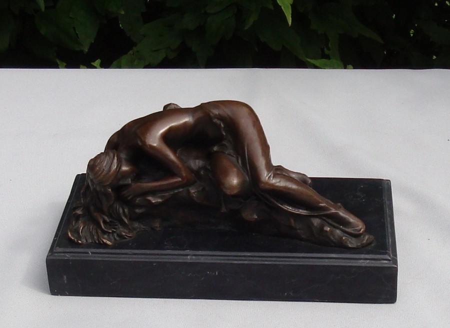 Statue Sculpture Demoiselle Nue Sexy Style Art Deco Style Art Nouveau Bronze mas