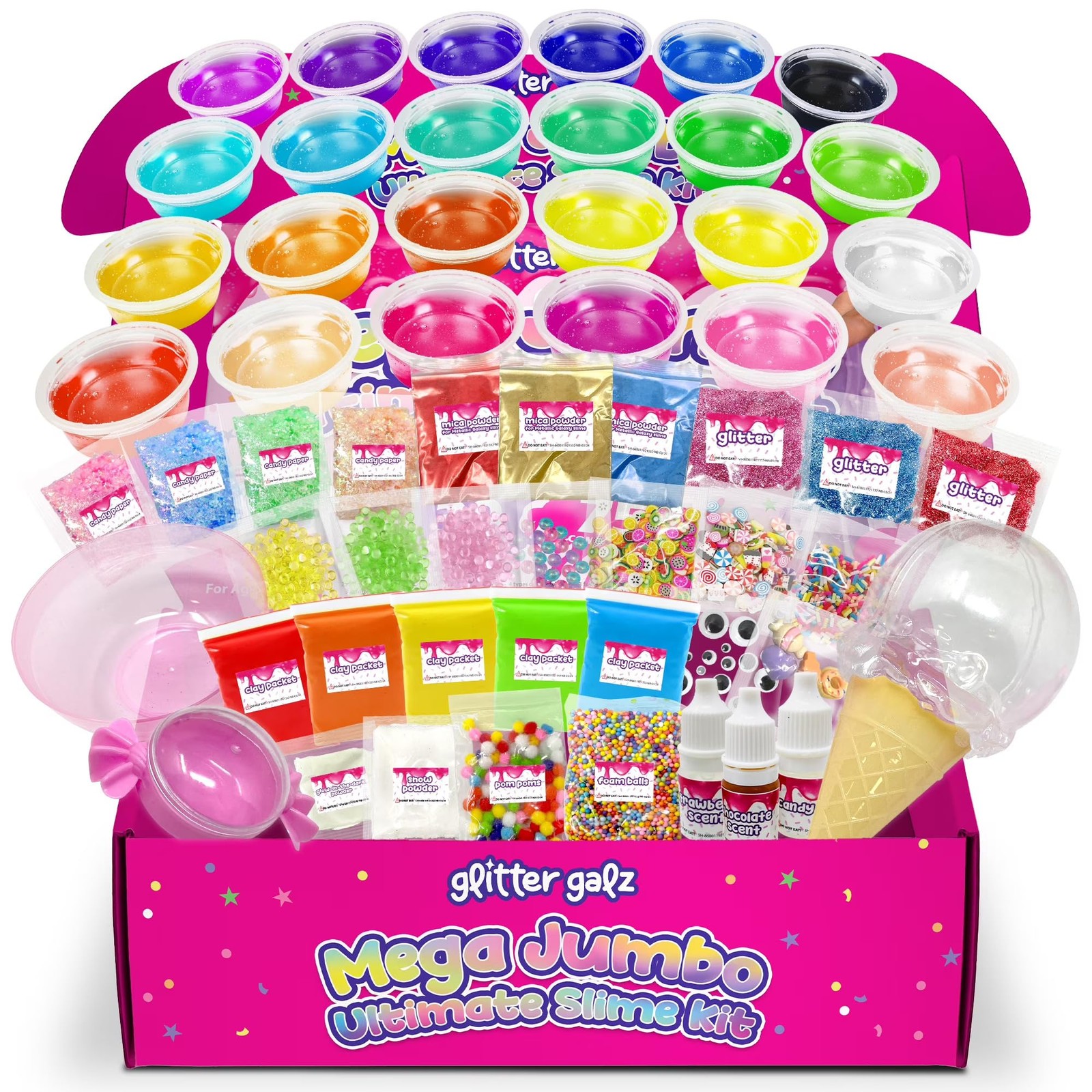 75 PC Ultimate Slime Kit for Kids, Jumbo Slime Making Set Girls 6-12, 36 Colors