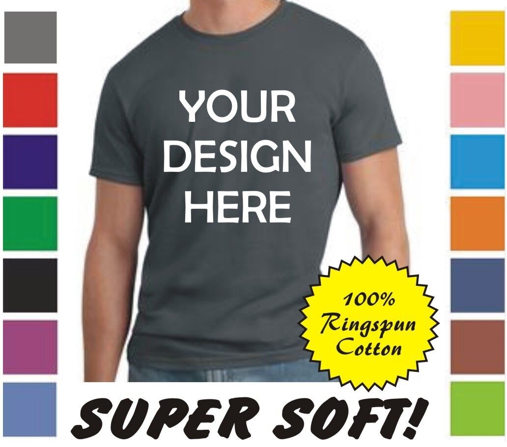 100 Custom Screen Printed COLOR Ringspun Cotton T-Shirts - $4.75 each