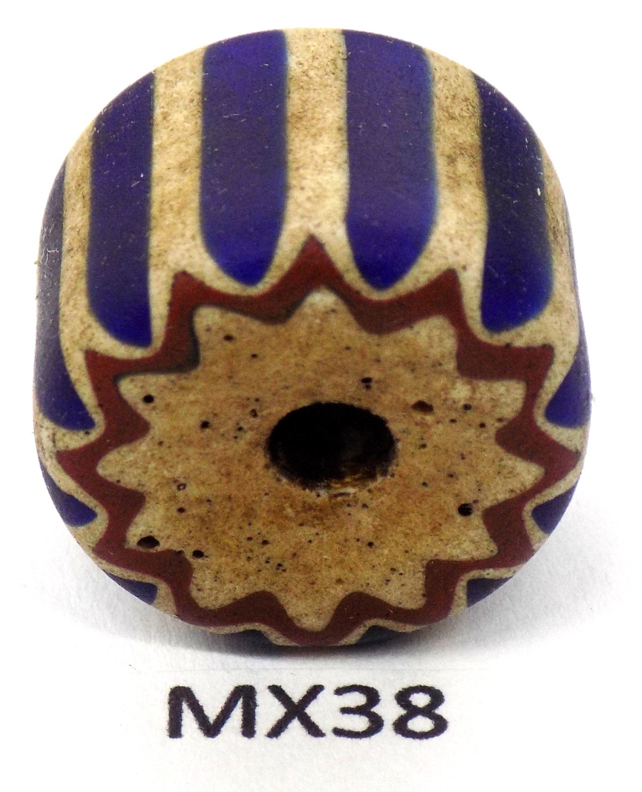 Authentic Old Antique Venetian Chevron Trade Bead African MX38 Bg 64 Italian