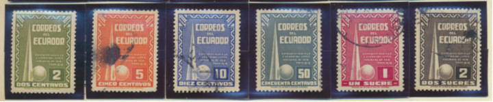 Ecuador Stamps Scott #388 To 393, Used, #388 Is MH