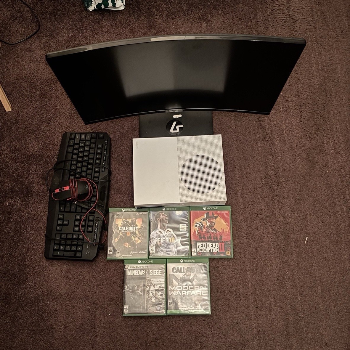 Xbox One S Console Bundle with Monitor, Keyboard, Mouse, FIFA & Call of Duty Ga…