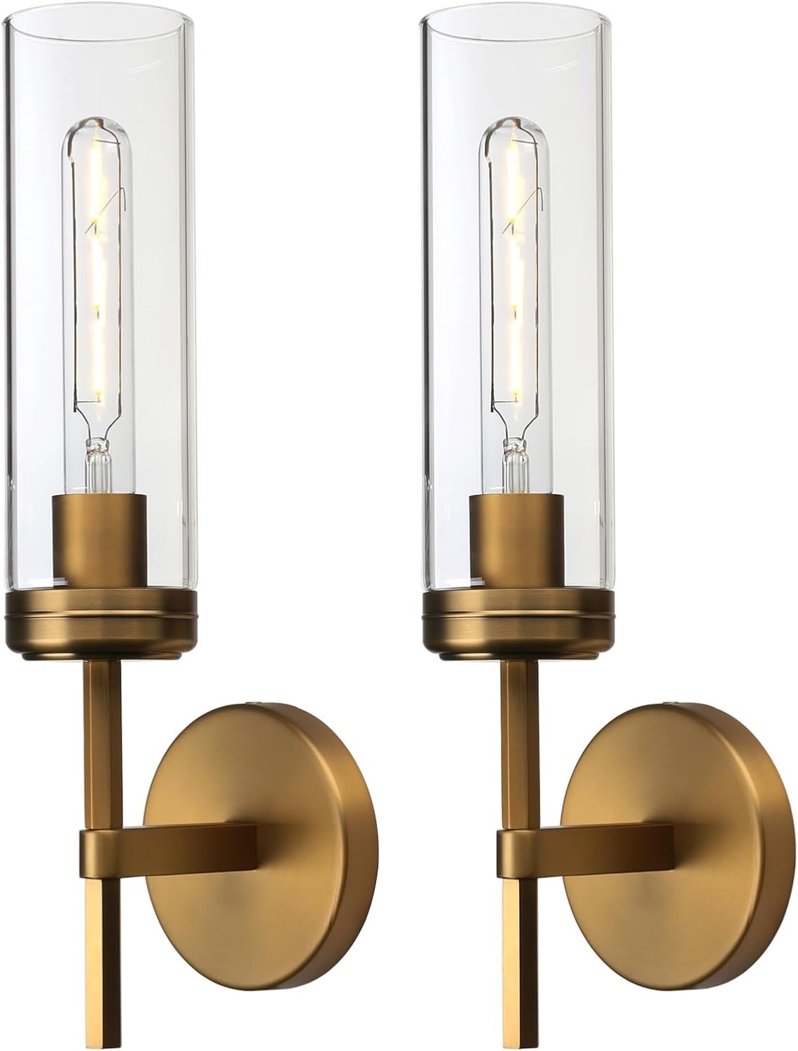Pathson Set of 2 Hardwired Wall Sconces Bathroom Mirror Aluminum BRASS GOLD