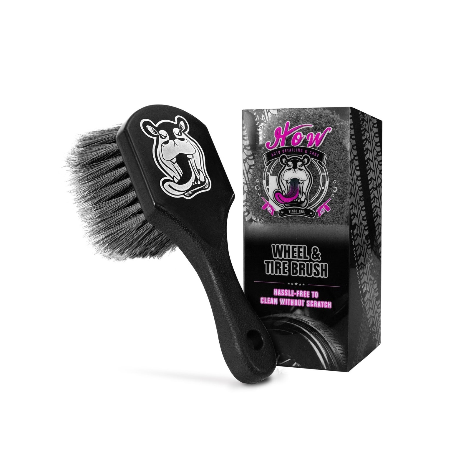 H.O.W Tire Cleaning Brush,Wheelie All Exterior Surface and Wheel Brush (Safe ...