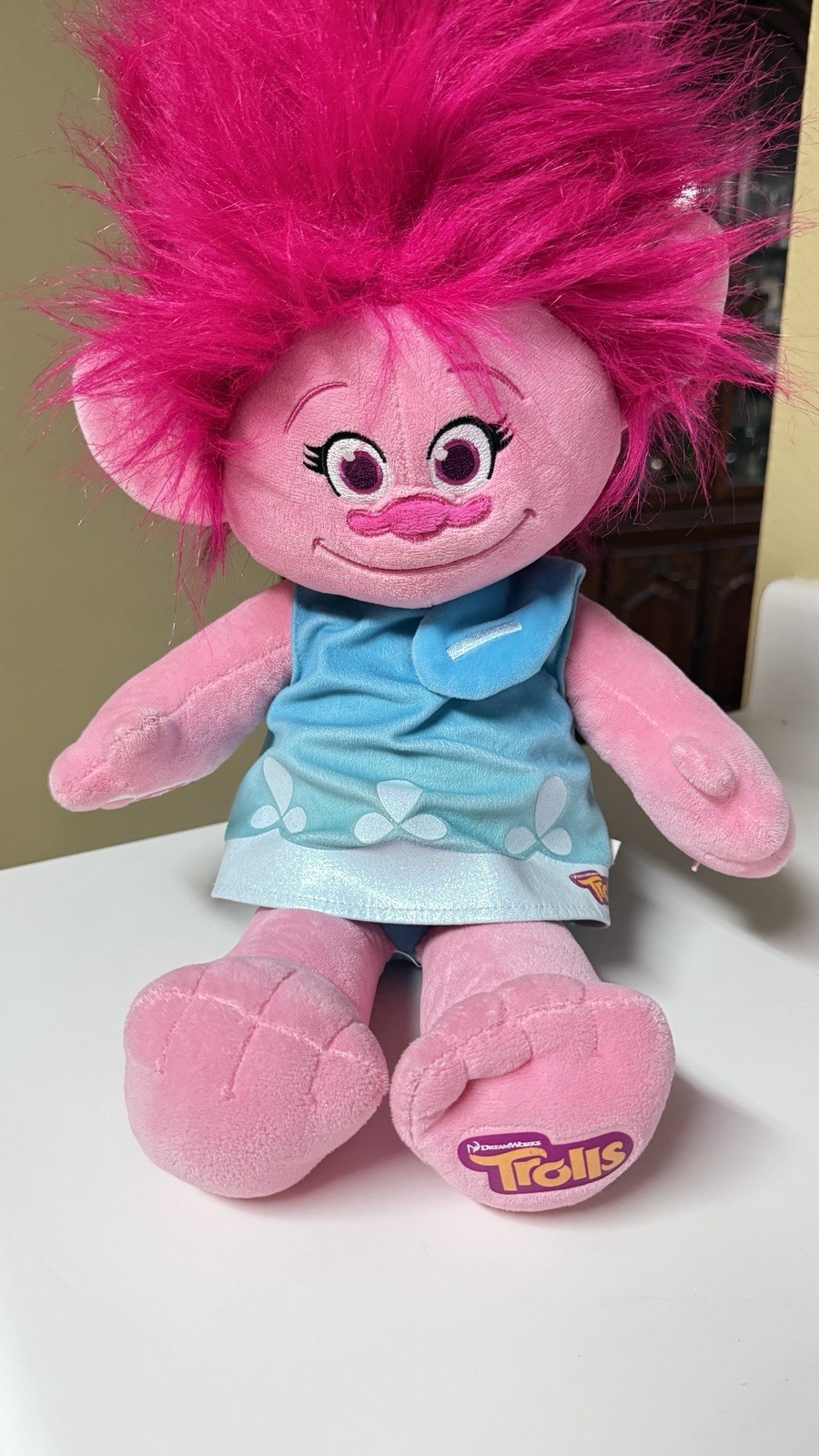 BUILD A BEAR TROLLS POPPY Plush Doll BABW 24”Pink Hair Dreamworks Movie