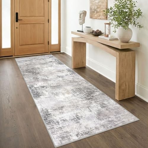  Abstract Runner Rug 3x8 Ft Washable Runners for Hallways, Non Slip Kitchen 
