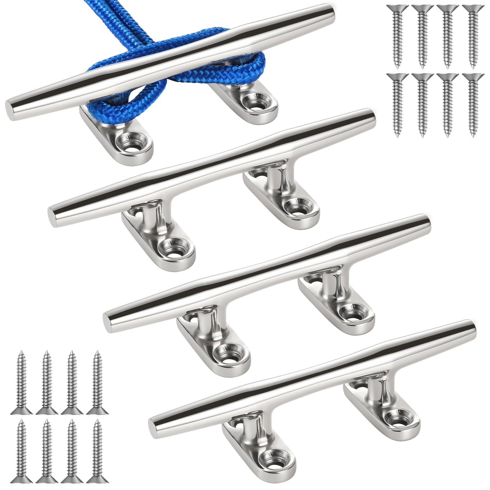 4/5/6 Inch Boat Cleat - Open Base 316 Stainless Steel Dock Cleat,Cleat Rope C...