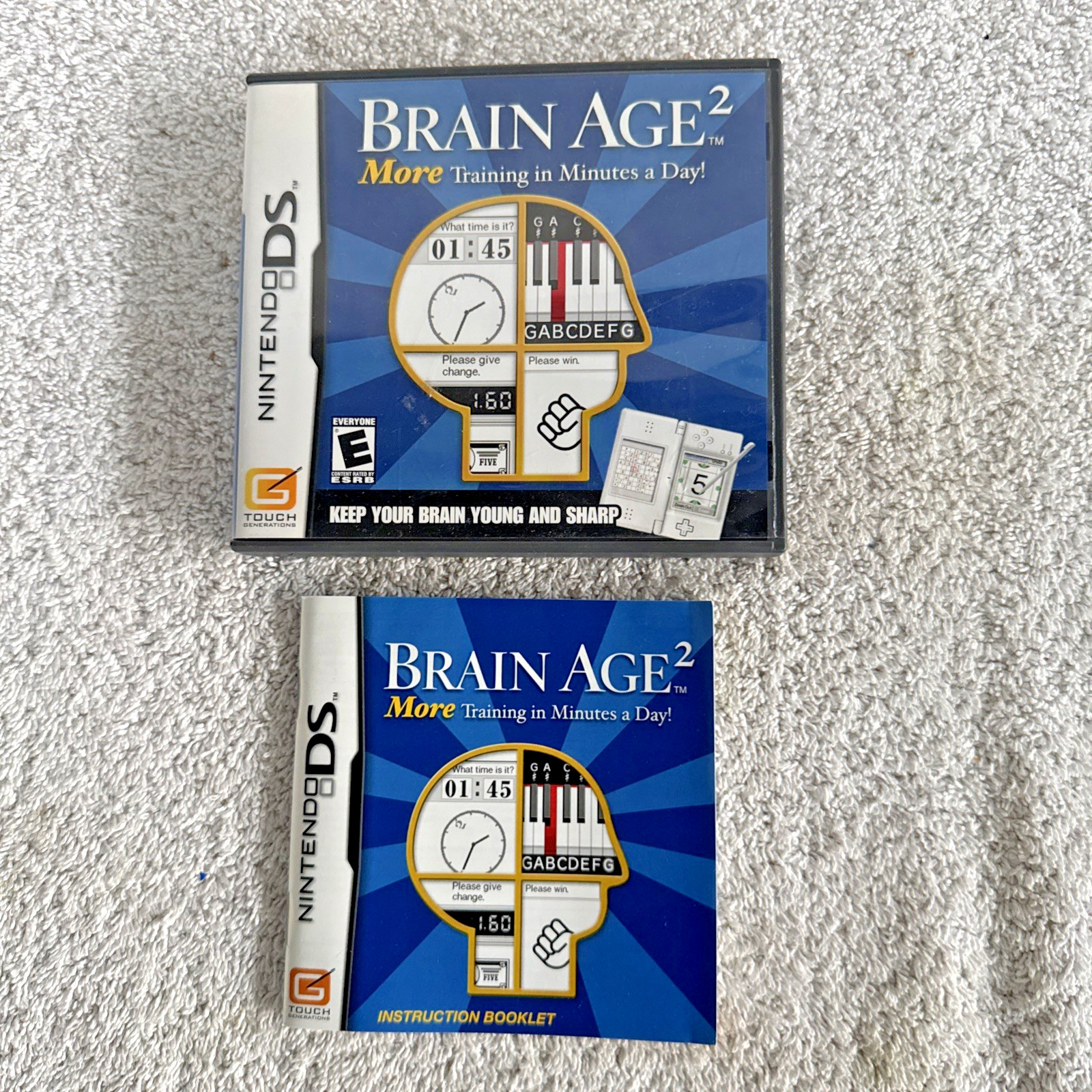 Brain Age 2 Nintendo DS Case & Manual Only No Game / Authentic USA Fast Shipping