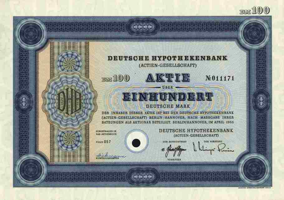 Deutsche Hypothekenbank DHB Bank 1955 Hannover Frankfurt ING BHF Oppenheim 100 M