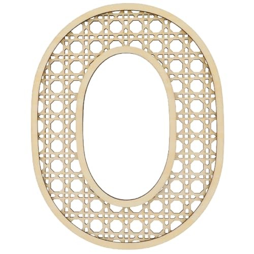 Wooden Rattan Letter 8 Inch Rattan Wood Baby Letters for Wall Decor Crafts, O
