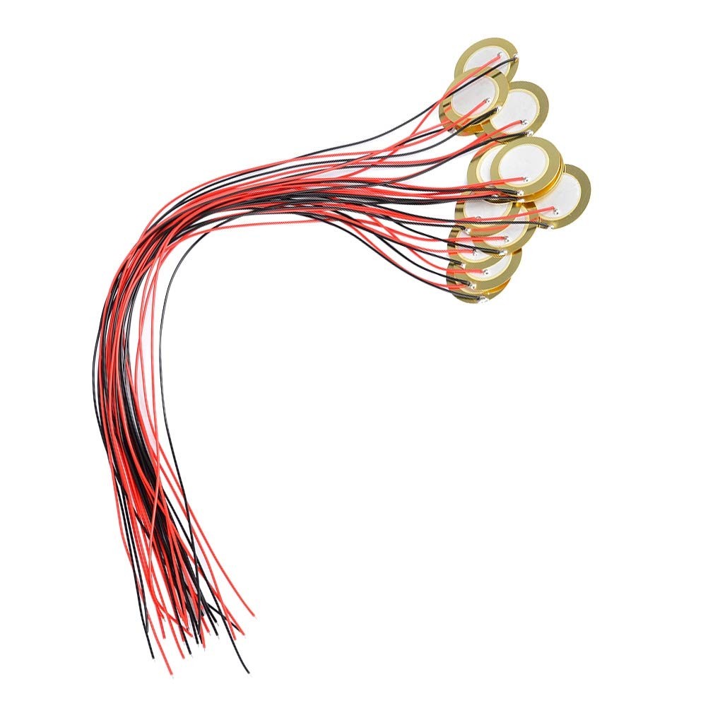 15Pcs Piezo Pickup 27Mm Piezo Amplifiers Discs with 13" Leads for Acoustic Guita