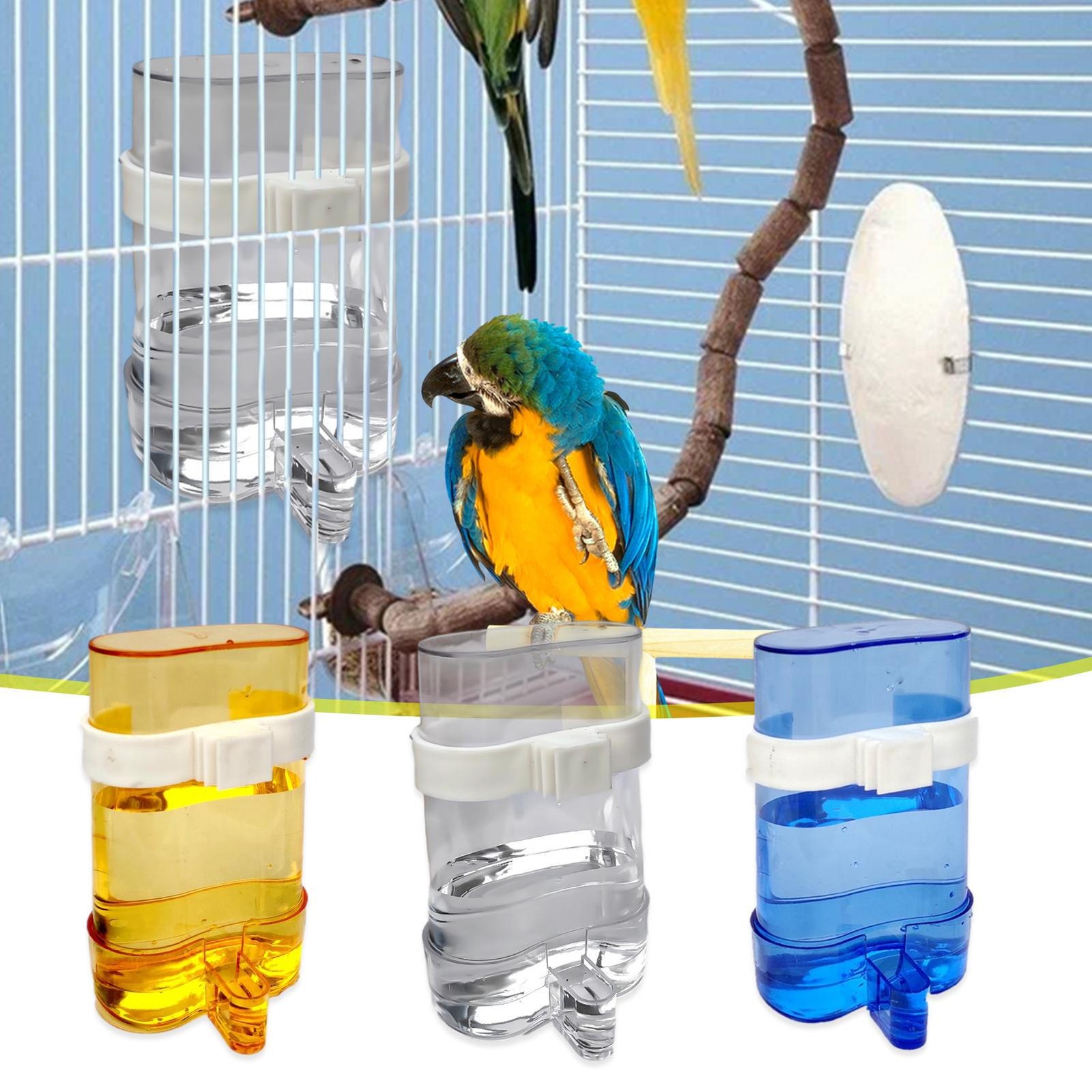 Pet Bird Water Dispenser Transparent Automatic Hygienic Bird Feeder Water Nice