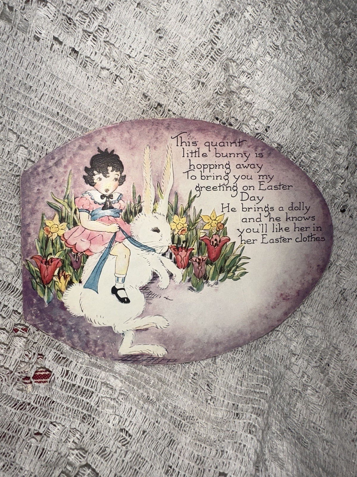 Early 20th Century Easter Paper Doll Card 