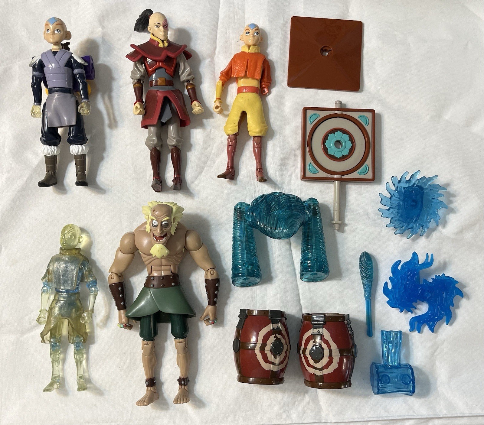 Vintage Avatar the Last Airbender Action Figure Lot Fire King Water Toys Mattel