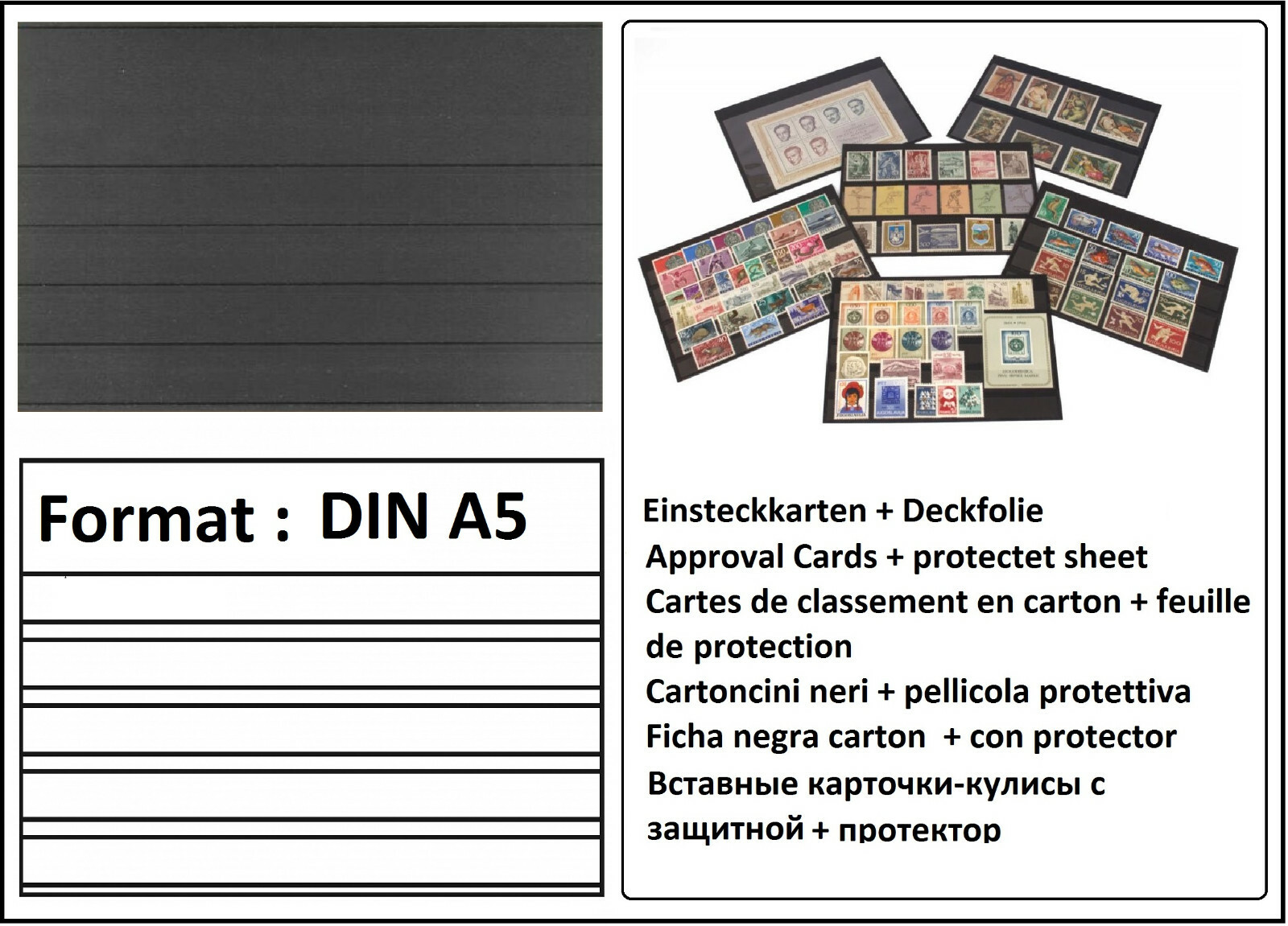 100-A5-Approval Cards-Insert Cards-Clip Cards-'S'-5-Strips-+-Film