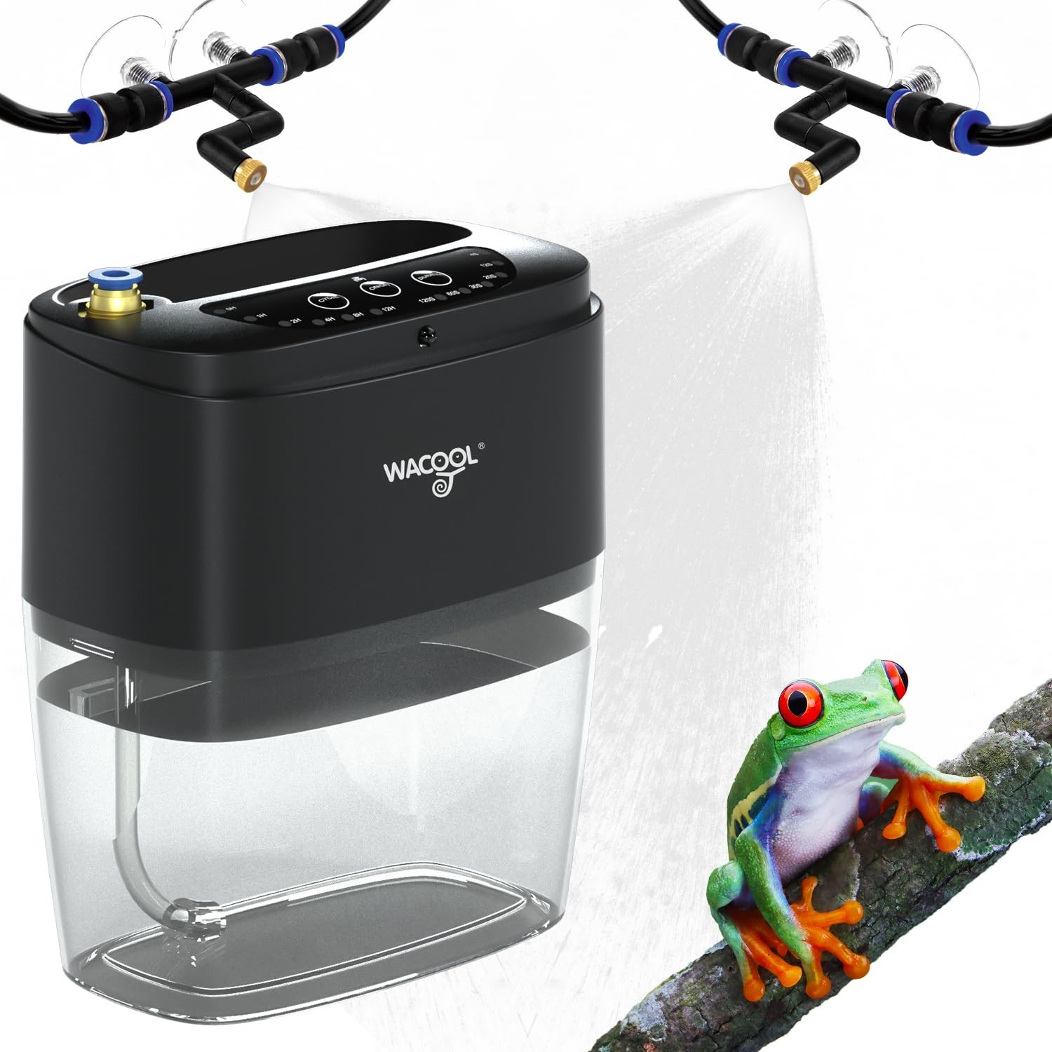 Reptile Mister Fogger, 800ml Portable Terrarium Misting System with 2 Nozzles...