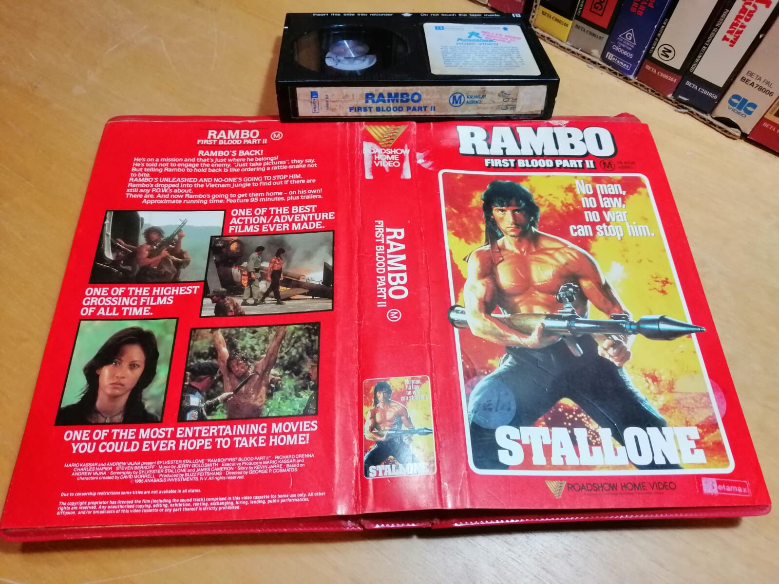 RAMBO: FIRST BLOOD PART II (1985) - RARE Oz Roadshow Video - BETAMAX 1st Release