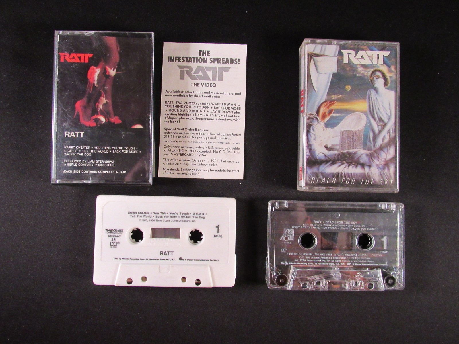 Ratt 2 Cassette Lot, Self Titled & Reach For the Sky