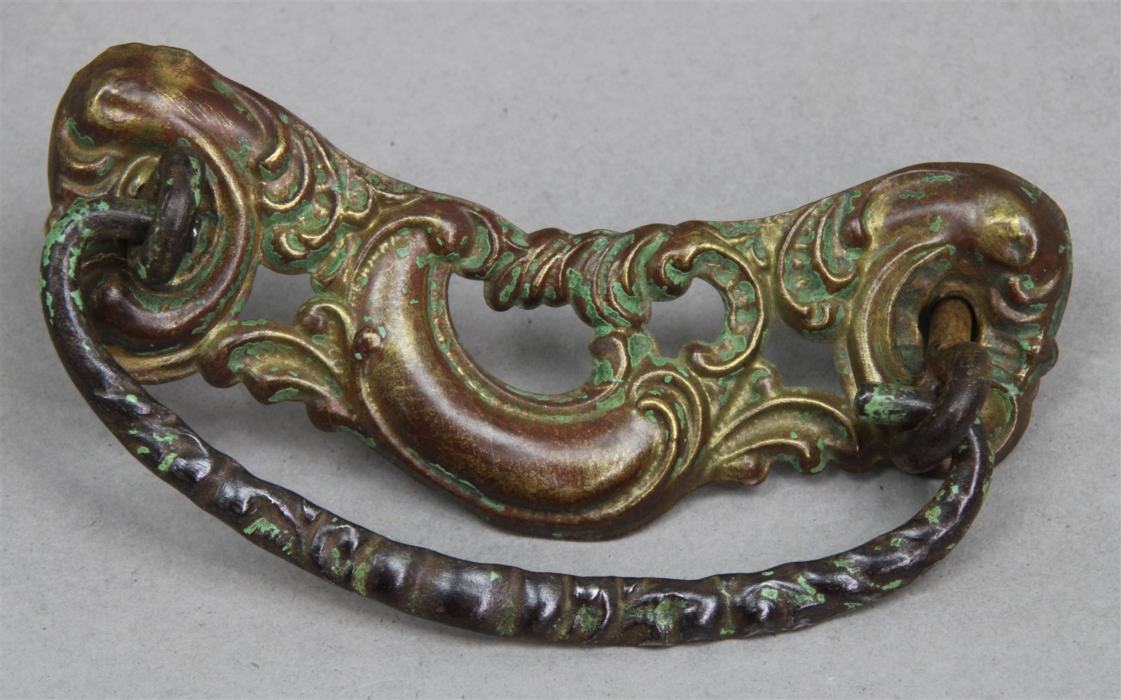 Ornate Antique Victorian Desk Cabinet Drawer Drop Bail Pull 3" On Center