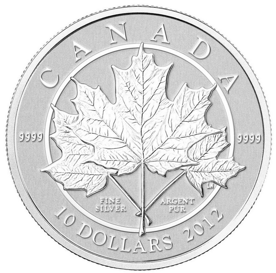 2012 Canada $10 Coin – Maple Leaf Forever  1/2 oz. Pure  Silver