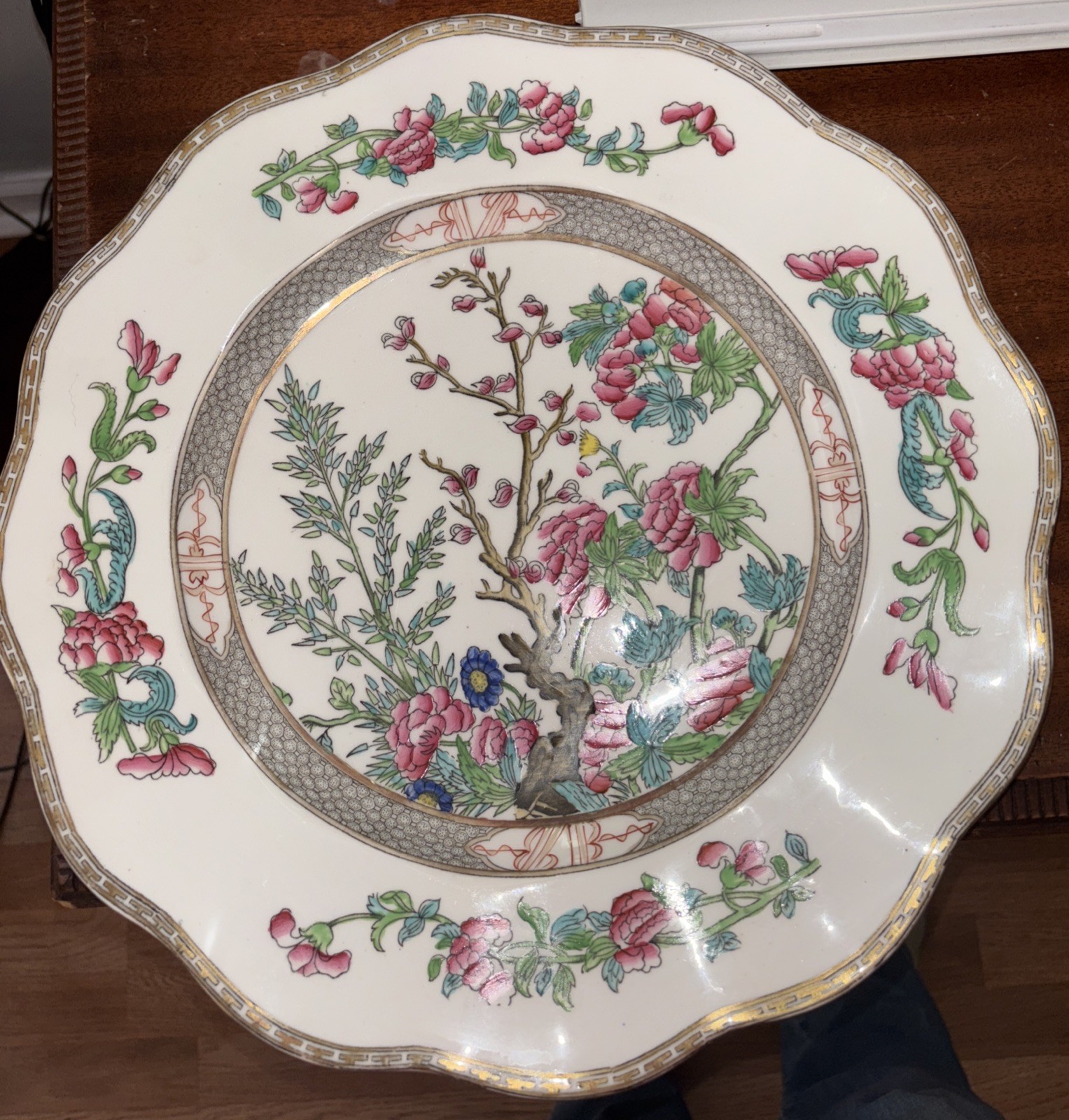Vintage Coalport England Bone China Charger Chop Plate Indian Tree Pattern 14x14