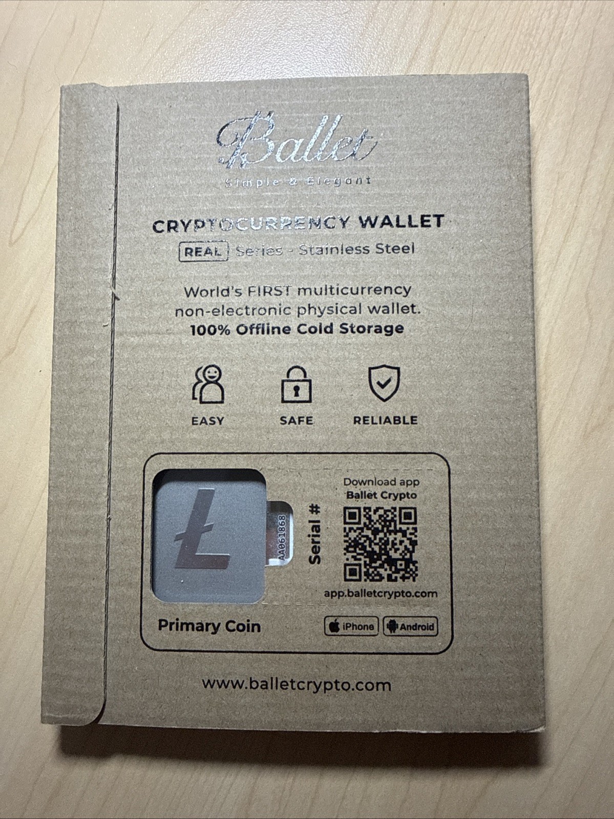Ballet Multi currency Cryptocurrency Wallet First Day of Issue Limited Edition