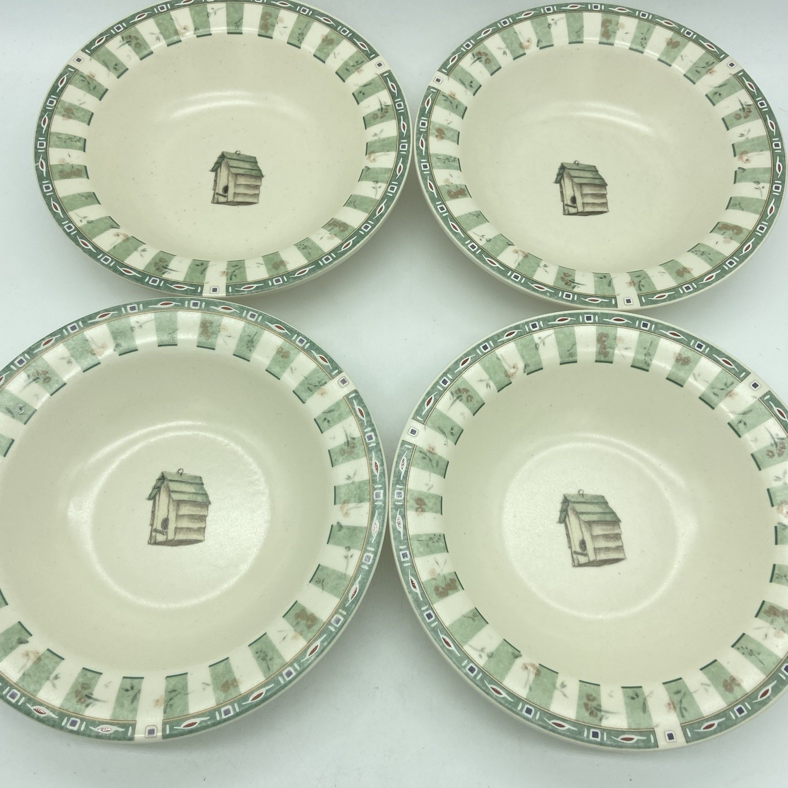 Pfaltzgraff Naturewood Deep Rimmed Soup Cereal Bowls 7 1/4"  Set Of 4