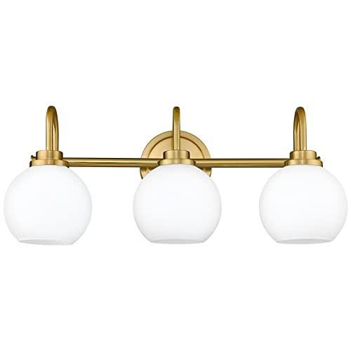 Gold Bathroom Light Fixtures, 3 Light Gold Modern Bathroom 3-Light New-Gold