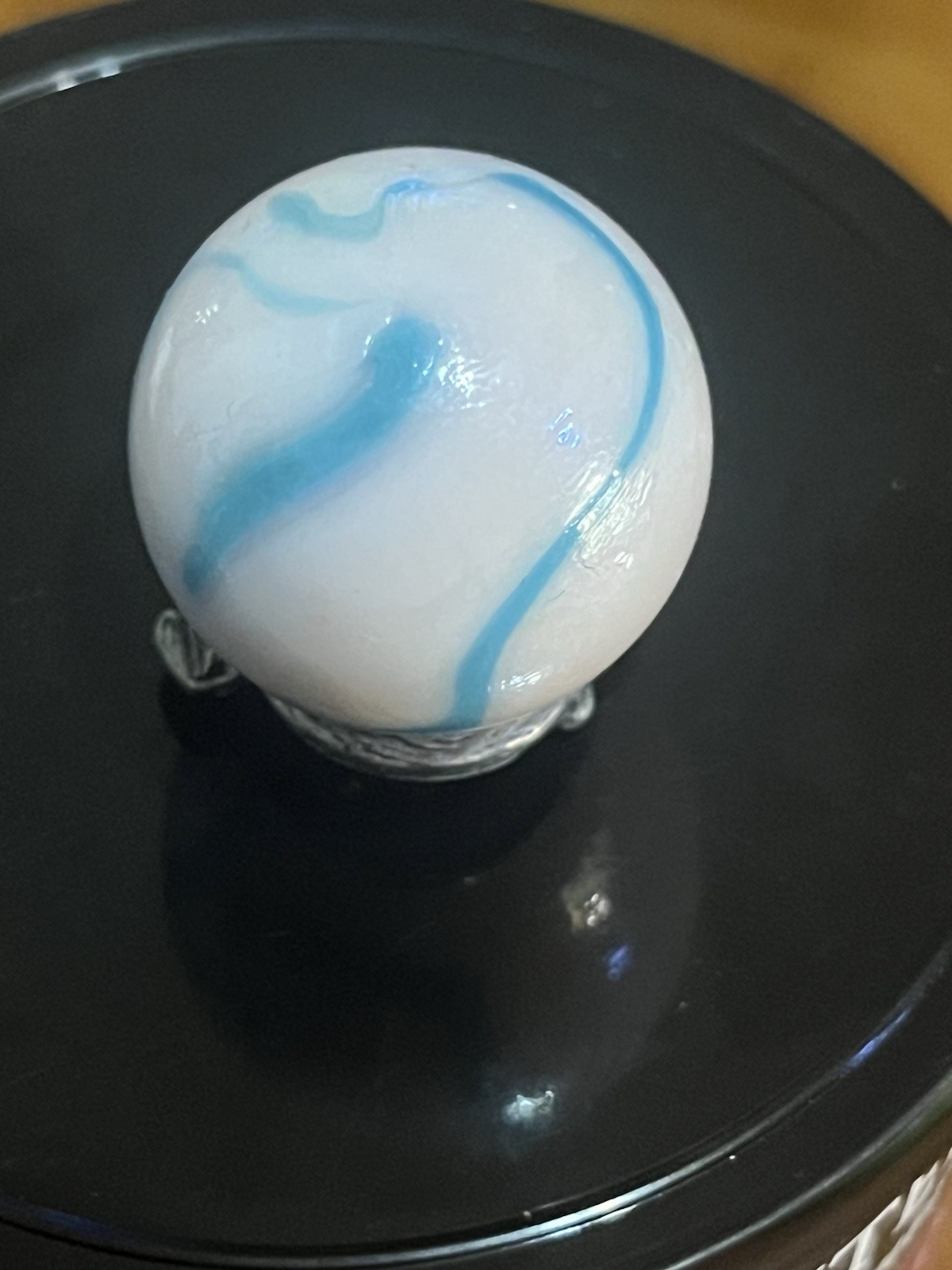 Vacor Marbles Shooter Marble Original Jellyfish Pink Base Blue Swirls  .98” Mint