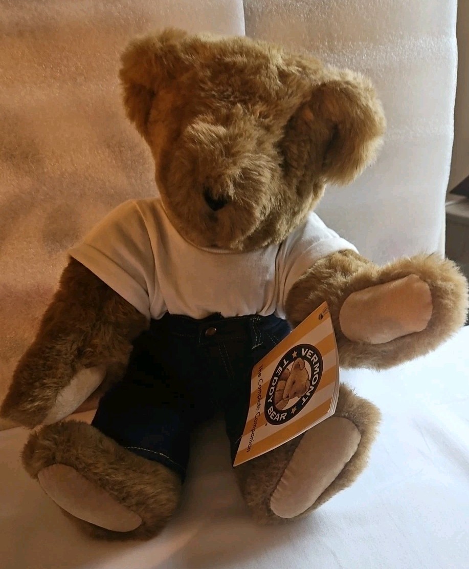 Vermont Teddy Bear Company Mom Tattoo Jeans Tag Attached 15 in. Jointed