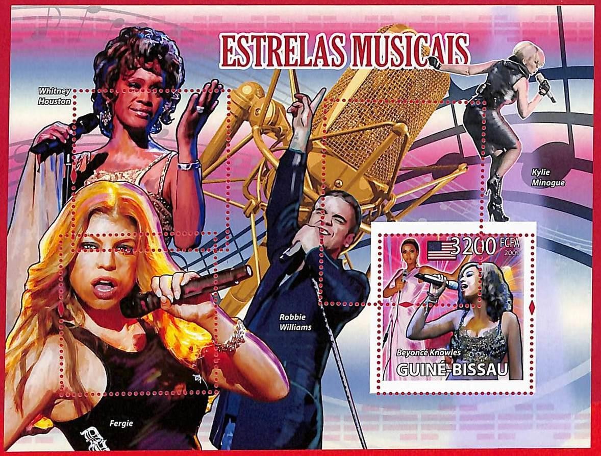 A5063 - GUINE-BISSAU - ERROR MISPERF Stamp Sheet - 2009 - Music