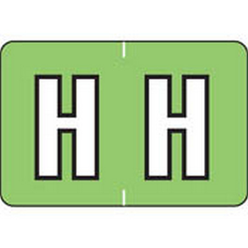 Colwell Compatible Alpha "H" Labels, Polylaminated Stock, 1" X 1-1/2"