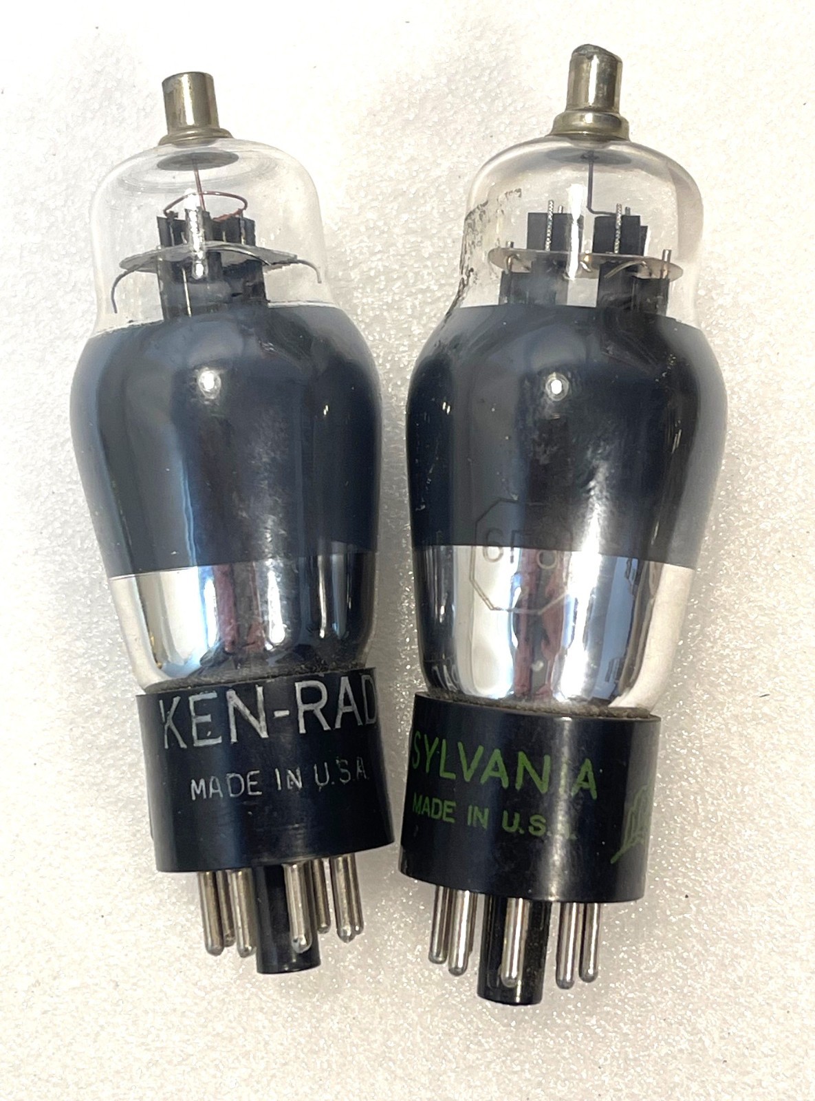 2 Ken-Rad Sylvania 6F8G Rectifier Amplifier Radio Vacuum Tubes TV-7 Tested D16