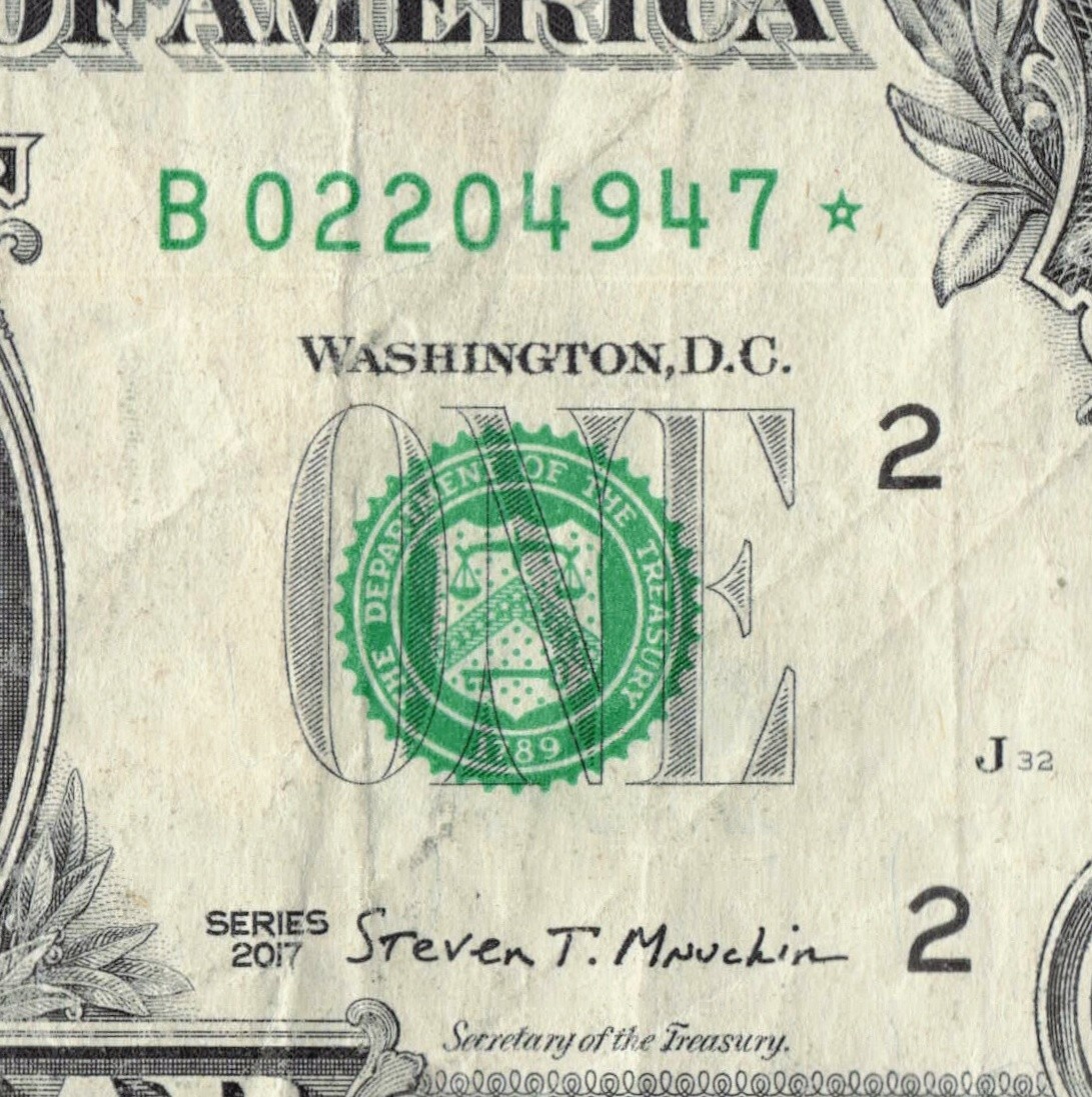 Series 2017 Star Note B New York 3.2M Pack Run $1 of 1 1 Dollar Bill B02204947*