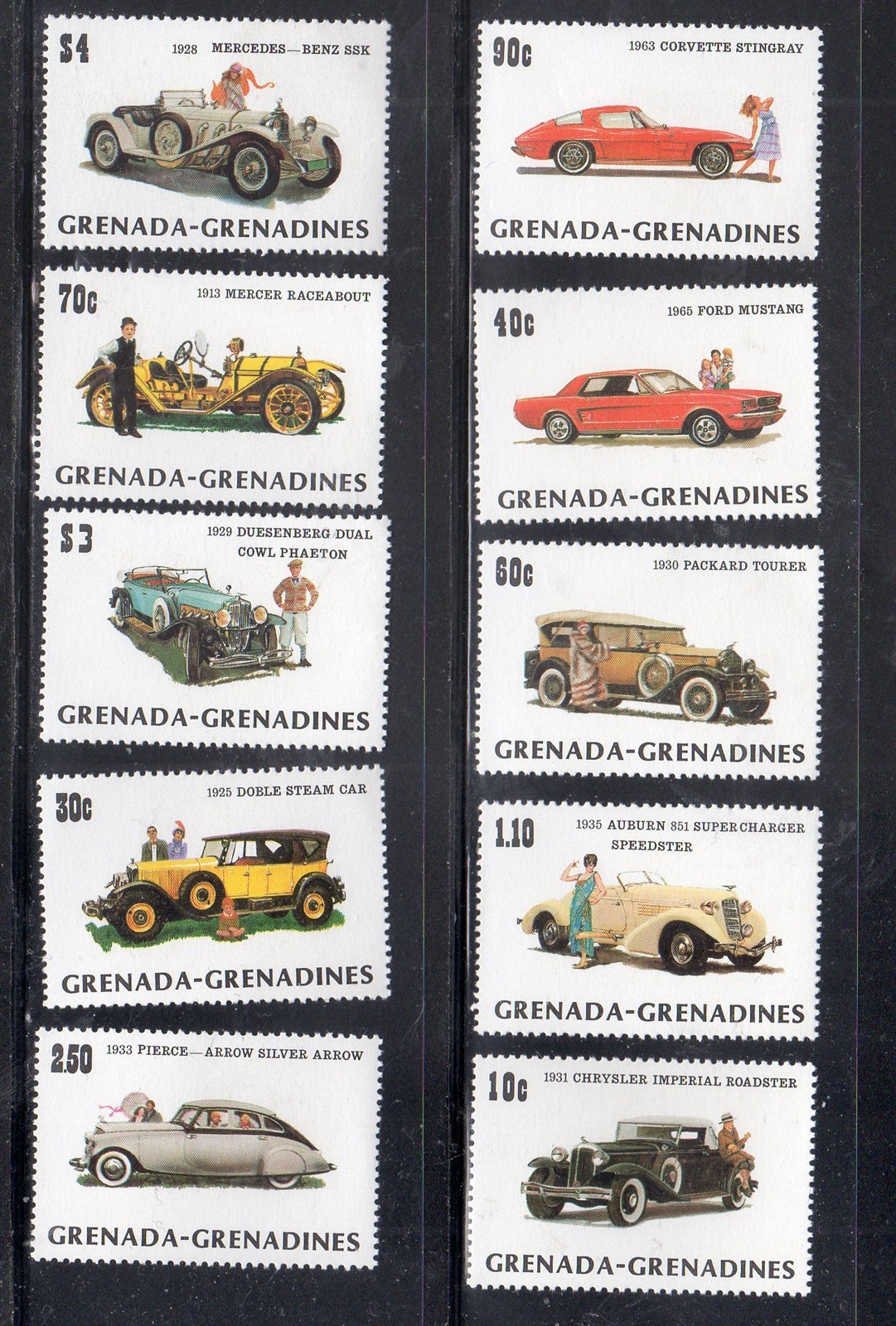 GRENADA GRENADINES #544-553 1983 AUTOMOBILES MINT VF NH O.G 