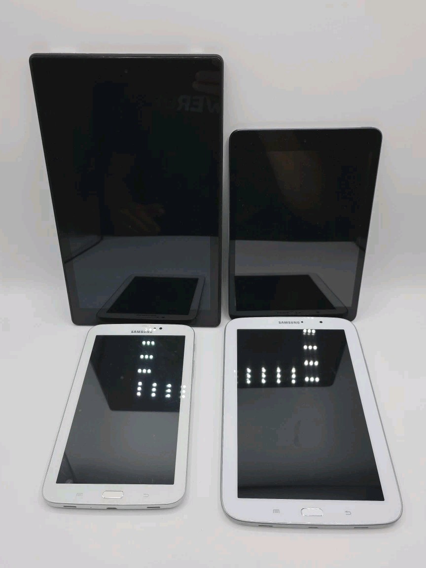 Lot 4 Tablets Apple iPad Samsung Amazon Excellent & Good Cosmetic Condition Read