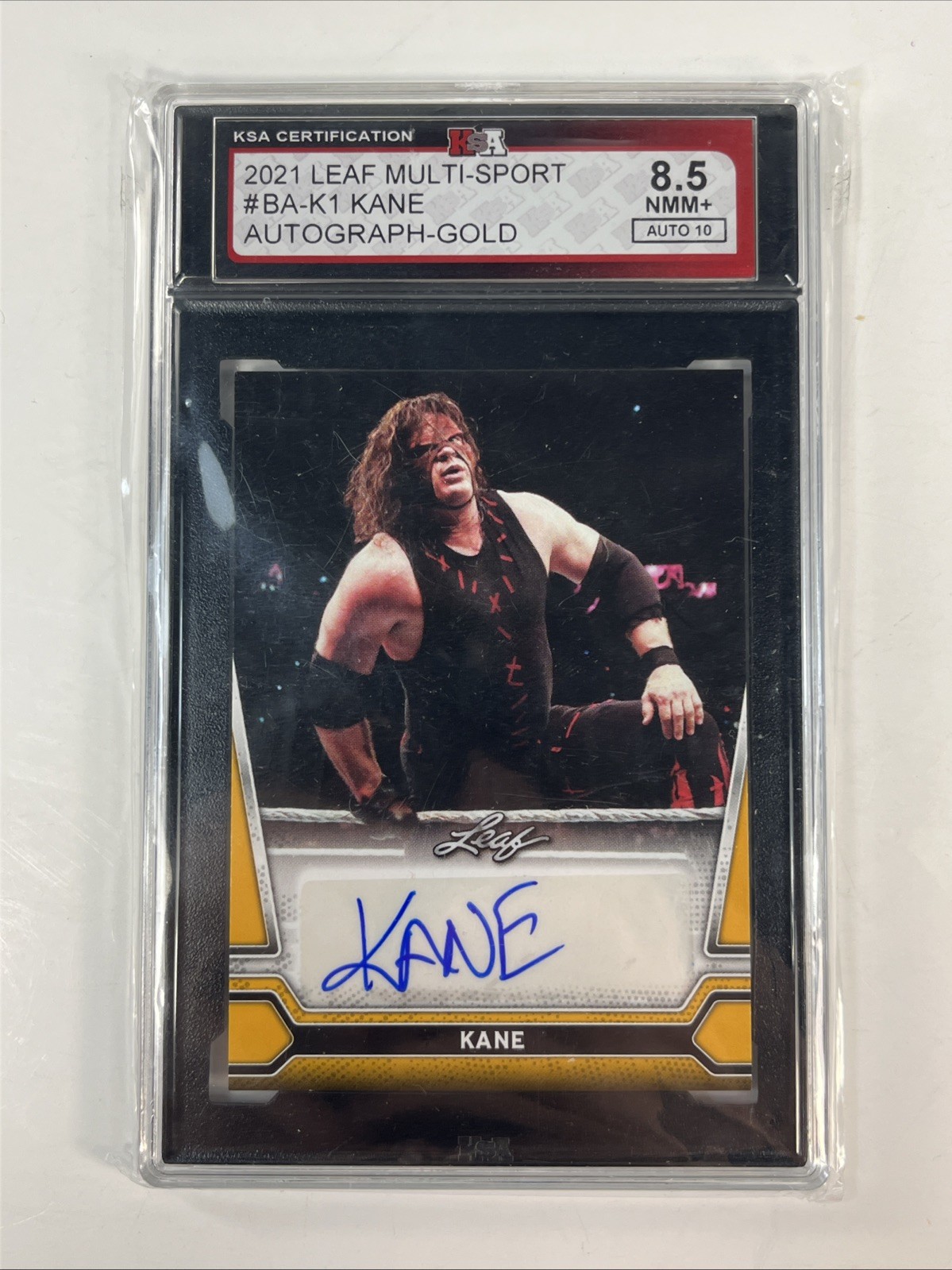 WWE 2021 Leaf Multi-Sport BA-K1 Kane KSA Graded Card Signed Autograph 8.5 10
