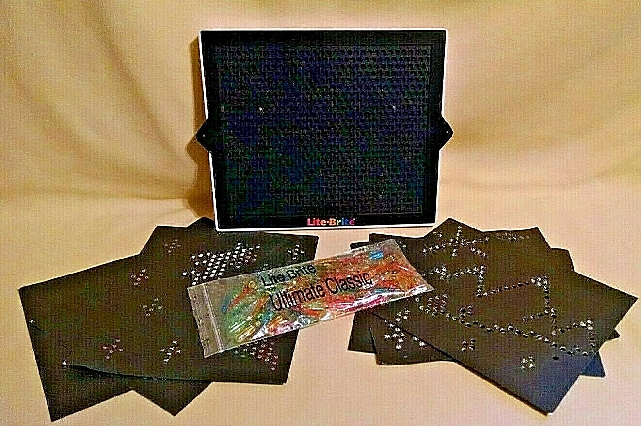 LITE BRITE ULTIMATE CLASSIC 2018 #02215 HASBRO BASIC FUN UNIT SHEETS PEGS LOOSE.