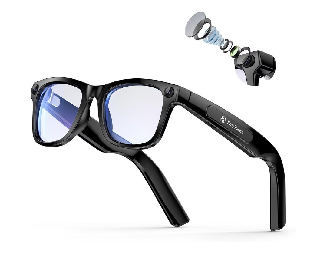 EarlySincere Ai Smart Glasses w/ 8MP 4k HD Camera with AI Assistant Translation 