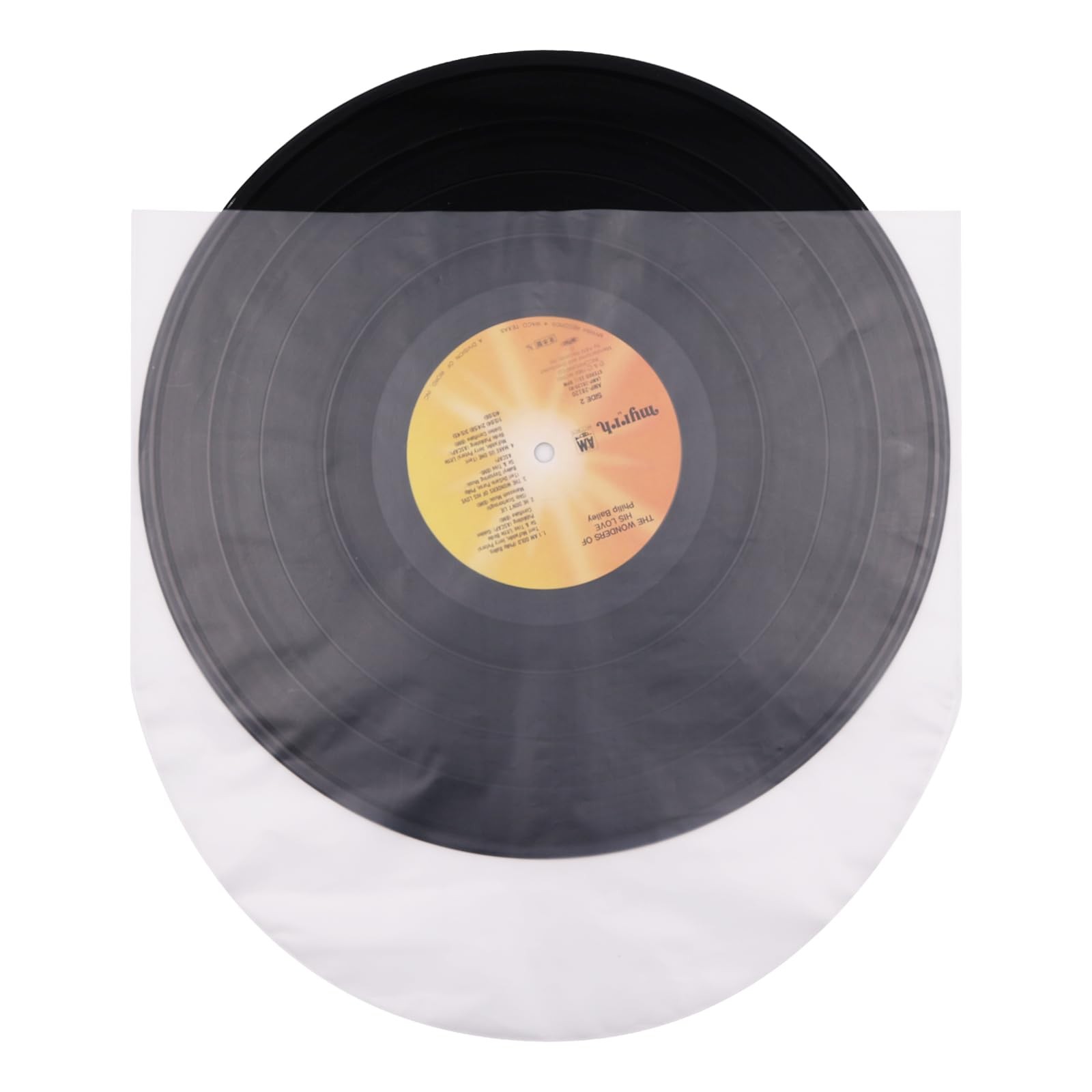 12-Inch Record Inner Sleeves (100 Packs) - Round Bottom Anti-Static Plastic S...