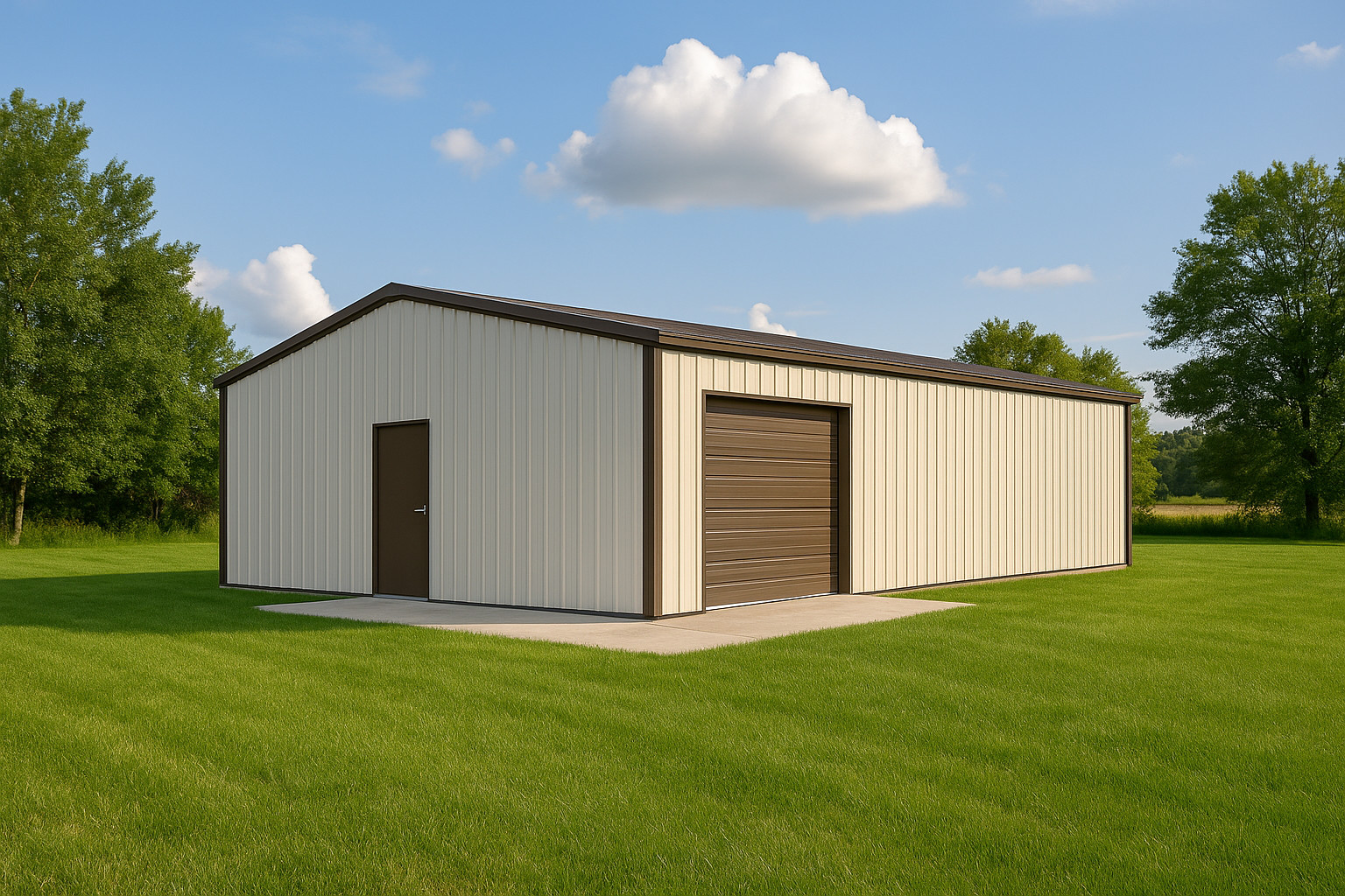 40x60x16 Steel Building Kit | Rigid Frame I-Beam | Commercial Grade