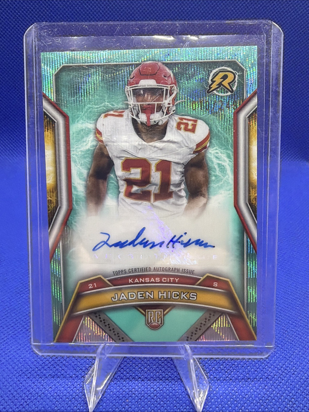 2024 Topps Resurgence Rookie Signatures Jaden Hicks Aqua Refractor 197/249